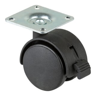 BS Roulette double en plastique F85 40 Position fixe Assiette + plaque