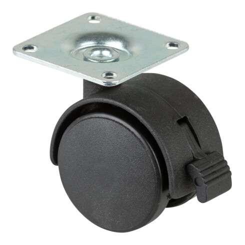 BS Roulette double en plastique F85 40 Position fixe Assiette + plaque