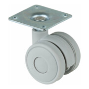 BS Roulette double en plastique, plateau, gris