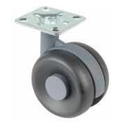 BS Roulettes Double roulette F360 sans bloqueur Roue Ø 60mm Plastique-1
