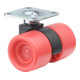 BS roulettes plastique double roulettes charge maxi. 60 kg rouge-1