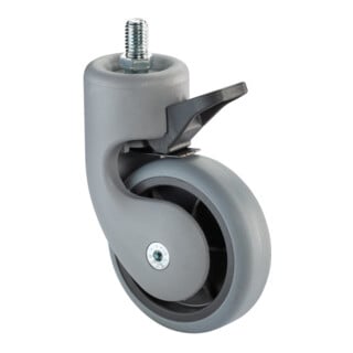 BS Roulettes Roulette pivotante F313 avec frein Roue Ø 75 mm TPR gris
