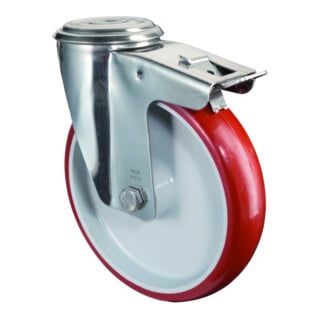 BS Roulettes Roulette pivotante H121.B26 avec frein total Ø 200 mm acier inoxydable 200 kg