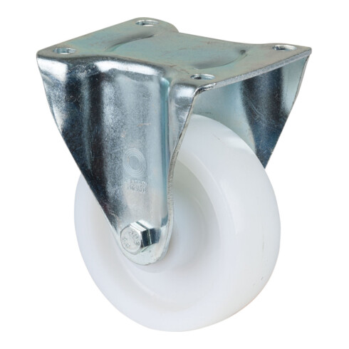 BS Schwerlast-Bockrolle D.100mm Trgf. 350kg Polyamidrad Platte 105x85mm