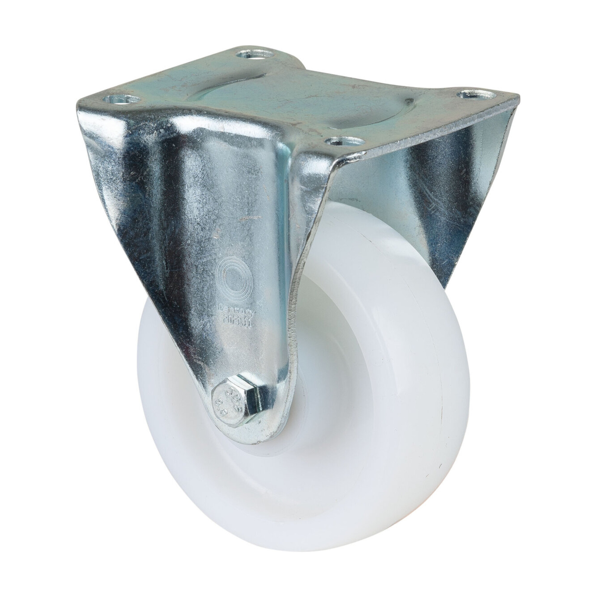 BS Schwerlast-Bockrolle D.100mm Trgf. 350kg Polyamidrad Platte 105x85mm ; BS Rollen