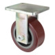 BS Schwerlast-Bockrolle D.250mm Trgf. 2200kg Guß-Polyurethan Platte L255xB200mm-1