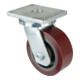 BS Schwerlast-Lenkrolle D.250mm Trgf. 2200kg Guß-Polyurethan Platte L255xB200mm-1