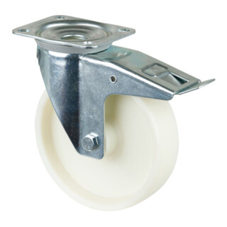 BS Zwenkwiel met rem Rollager polyamide