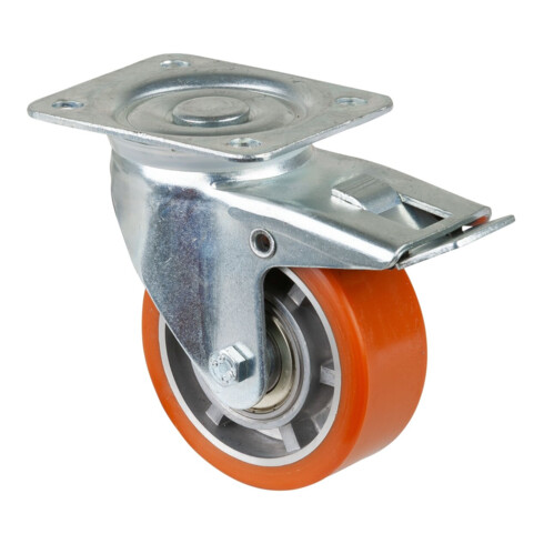 BS wielen Transportwiel LB520.B90.100 Zwenkwiel met totale rem, wieldiameter 100 mm,