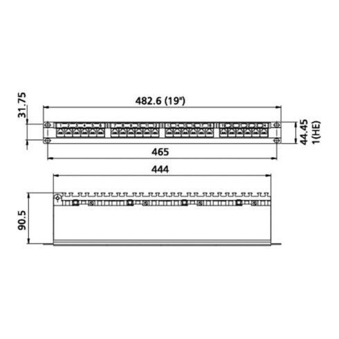 BTR NETCOM 24-Port Panel E-DAT C6A 1HE Alu TN EDATC6A-MP24