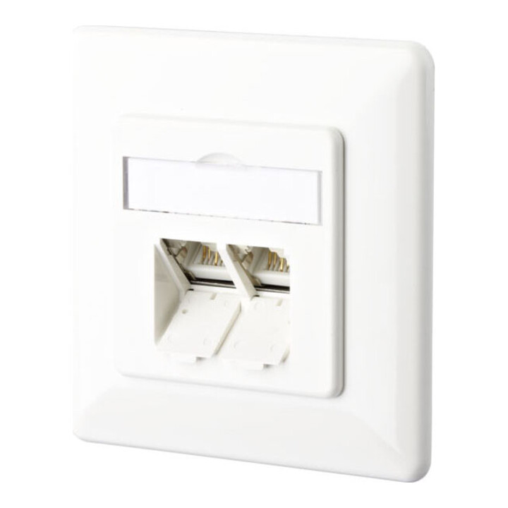 BTR NETCOM Anschlussdose C6A UP 2xRJ45,UP,rws TN EDATC6A-2UP-rws