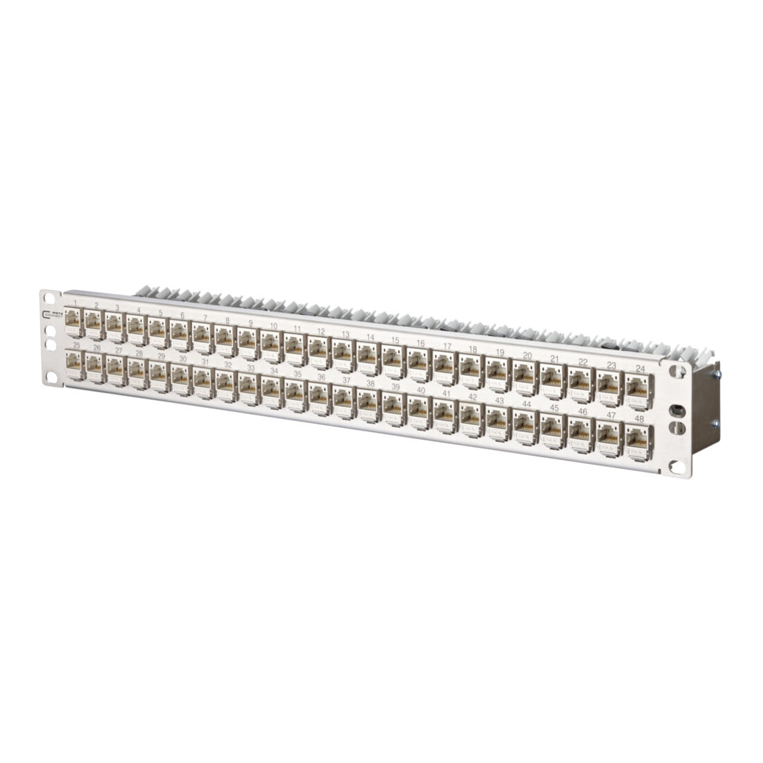 BTR NETCOM Baie de brassage C6A module 48 ports 1,5U acier inoxydable équipé TN C6Amod-MP48-Edst