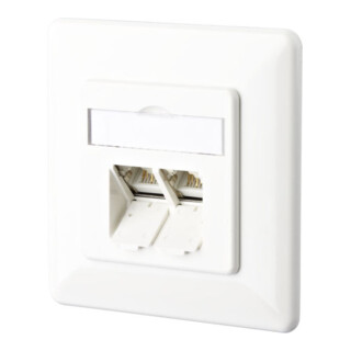 BTR NETCOM Boîte de connexion C6A encastrée 2xRJ45, encastrée, blanc TN EDATC6A-2UP-rws