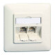 BTR NETCOM Boîte de connexion C6A module encastré 2 ports 180°, blanc TN C6Amod-2UP-180rw
