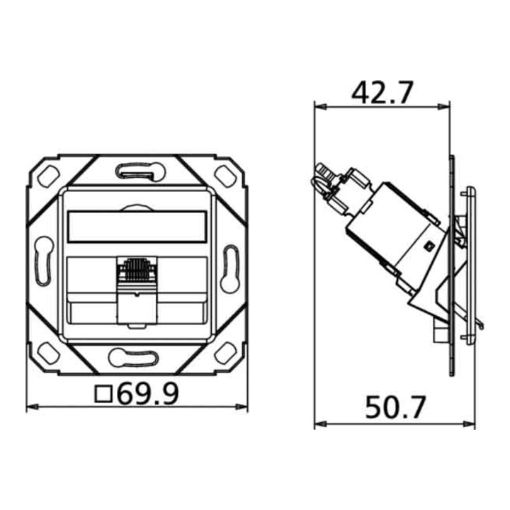 BTR NETCOM Boîte de connexion C6A module Upk 1 port 180 Upk, rws TN C6Amod-1UPk-180rw