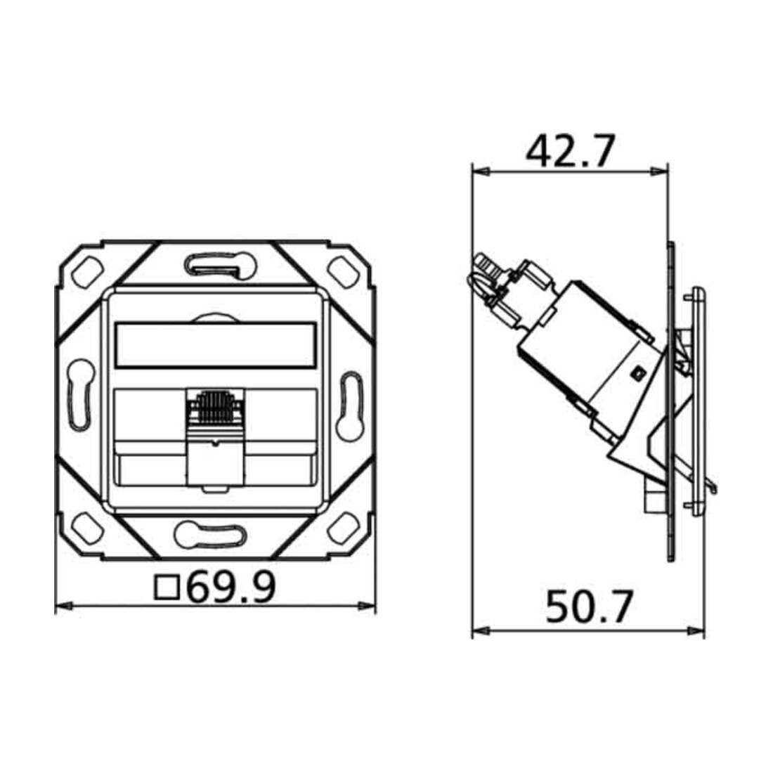 BTR NETCOM Boîte de connexion C6A module Upk 1 port 180 Upk, rws TN C6Amod-1UPk-180rw