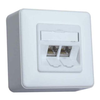 BTR NETCOM Boîtier de connexion C6A module AP 2 ports 180 AP, blanc mat TN C6Amod-2AP-180rw