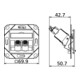 BTR NETCOM Boîtier de connexion C6A module Upk 2 ports 180 Upk, rws TN C6Amod-2UPk-180rw