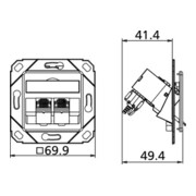 BTR NETCOM Boîtier de connexion C6A module Upk 2 ports 270 Upk, rws TN C6Amod-2UPk-270rw-5