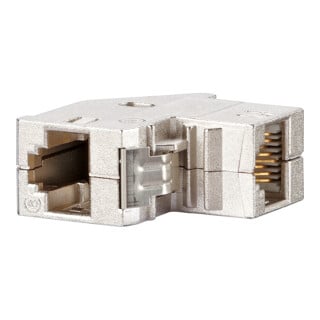 BTR NETCOM Coupleur RJ45 Cat.6 à encliqueter, 90° 1309A1-I