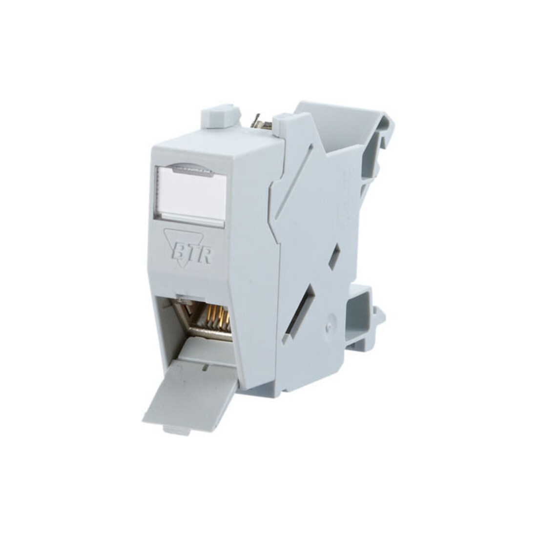 BTR NETCOM Hutschienenmodul,Kat.6 1xRJ45,inkl. Modul TN E-DATmod-REG-lgr