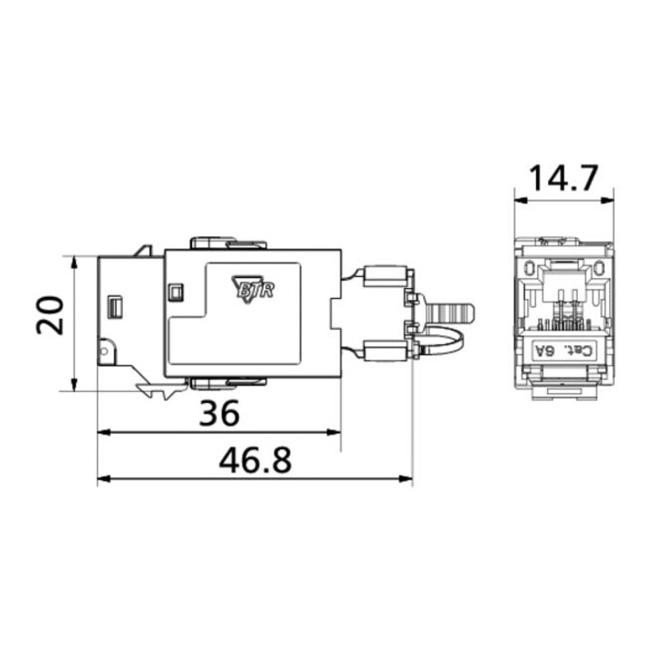 BTR NETCOM Module C6Amodul K 180 Jack Cat.6A 130B21-E