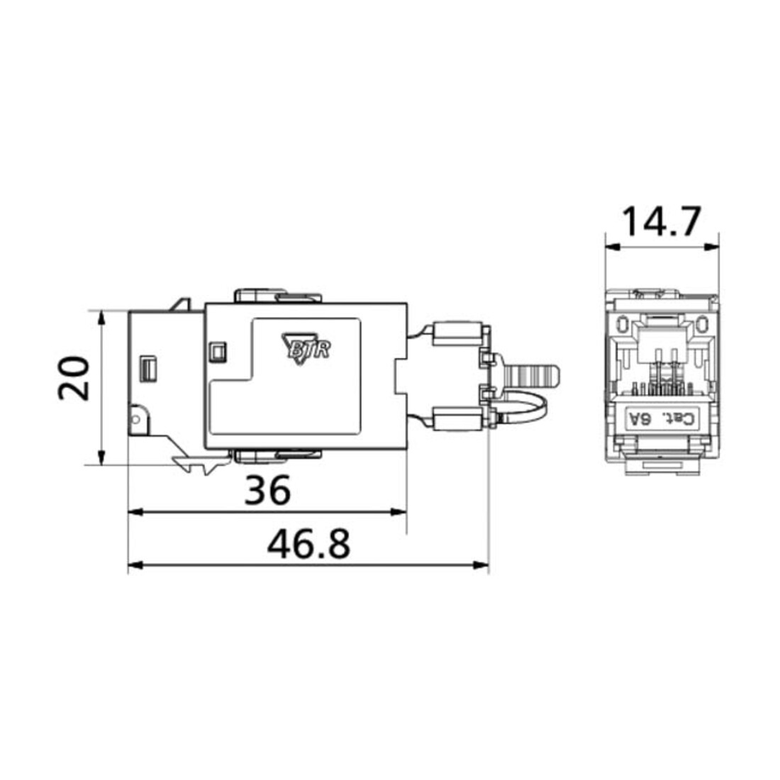 BTR NETCOM Module C6Amodul K 180 Jack Cat.6A 130B21-E