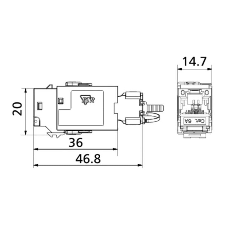 BTR NETCOM Module C6Amodul K 180 Jack Cat.6A 130B21-E