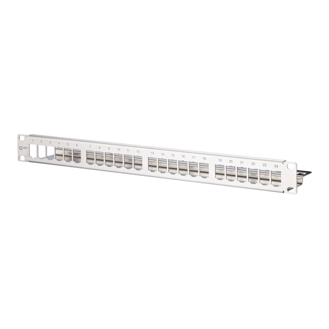 BTR NETCOM Module de panneau de brassage 24 ports 1U inox vide TN MPP24-Edst-leer
