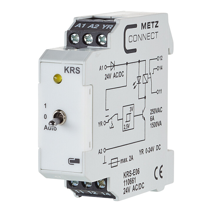 BTR NETCOM Module d’interface 1W avec panneau de commande manuel KRS-E06 24ACDC Auto