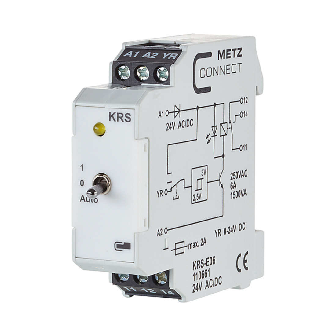 BTR NETCOM Module d’interface 1W avec panneau de commande manuel KRS-E06 24ACDC Auto