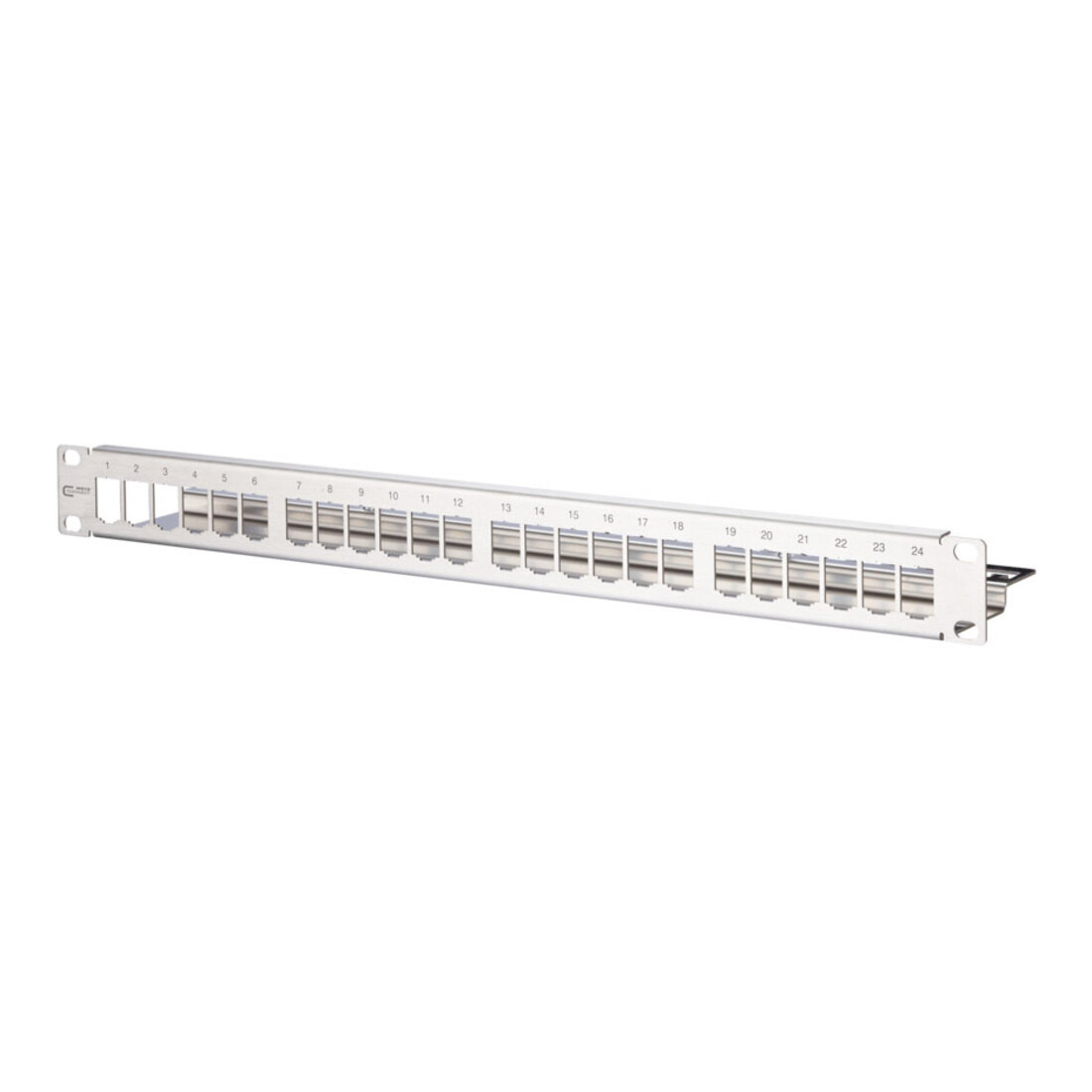 BTR NETCOM Patchfeld modul 24Port 1HE Edelstahl leer TN MPP24-Edst-leer