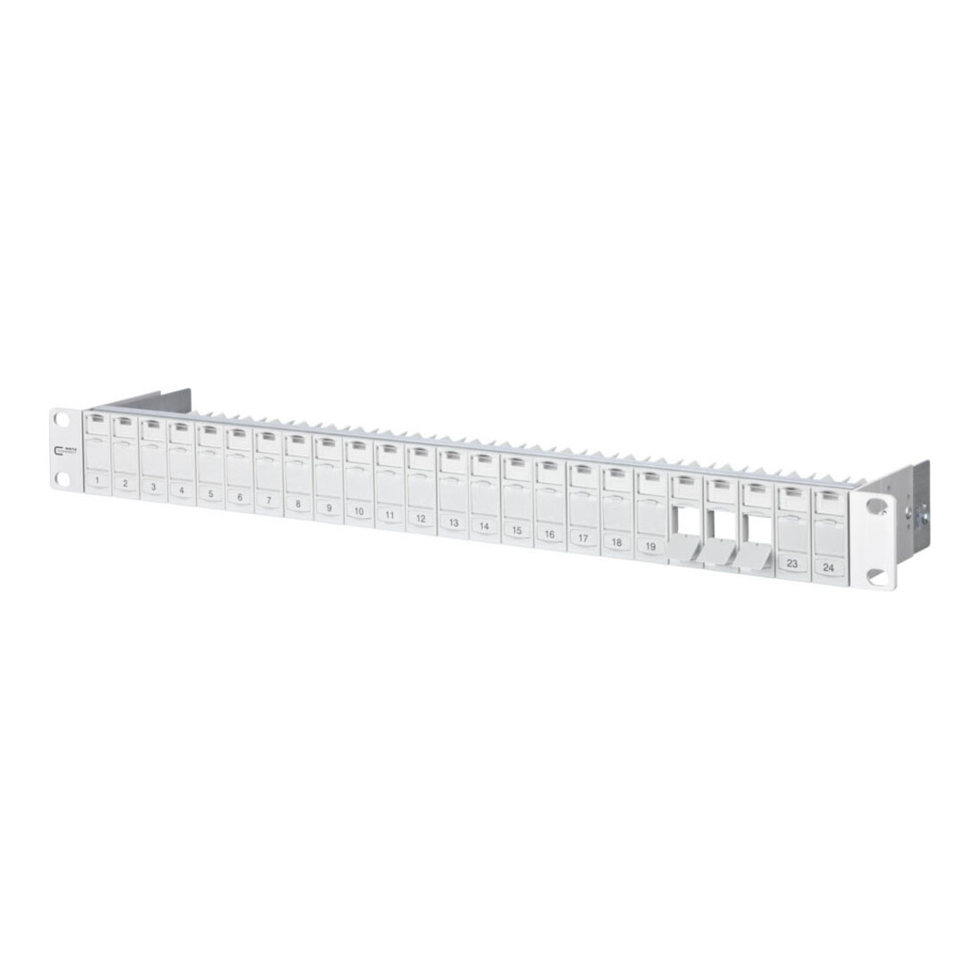 BTR NETCOM Patchfeld modul 24Port 1HE RAL7035 leer TN MPP24-7035-leer