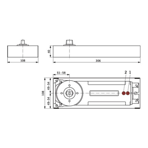 BTS 84 fixe EN 4 Dorma BTS, max. 1100mm, poids de porte max. 100kg