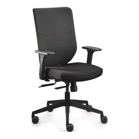 Bürodrehstuhl Comfort Armlehnen,breiten-u.höhenv.schwarz 410-520mm Synchront.