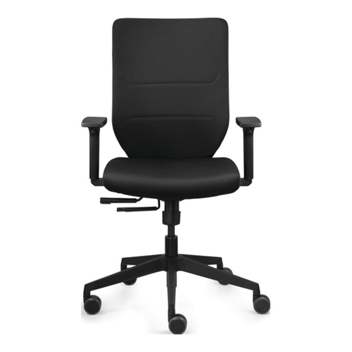 Bürodrehstuhl Comfort Armlehnen,breiten-u.höhenv.schwarz 410-520mm Synchront.