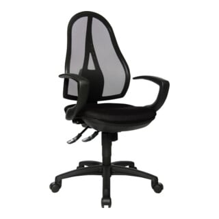 Bürodrehstuhl m.Punktsynchrontechnik schwarz 430- 510mm o.Armlehnen Trgf.110kg