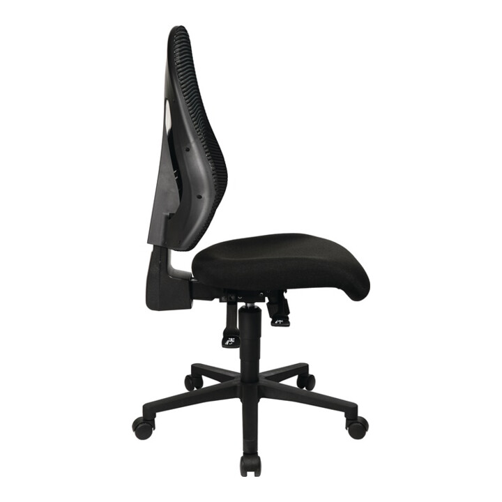 Bürodrehstuhl m.Synchrontechnik schwarz/schwarz 420-530mm o.Armlehnen TOPSTAR