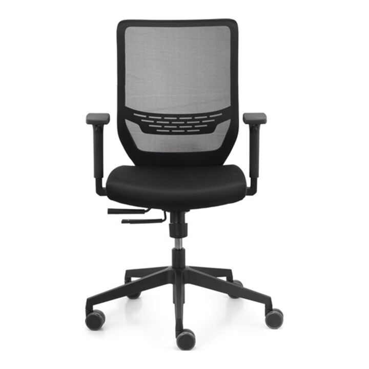 Bürodrehstuhl Mesh Armlehnen,breiten-u.höhenv.schwarz 410-520mm Synchrontechnik