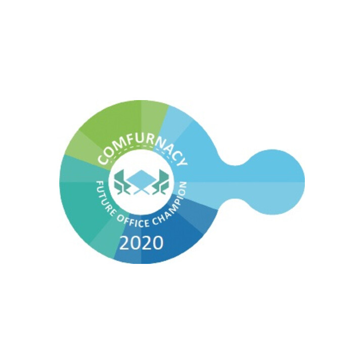 Bürodrehstuhl Synchrontechnik azurblau 400-520mm m.Armlehnen Trgf.110kg