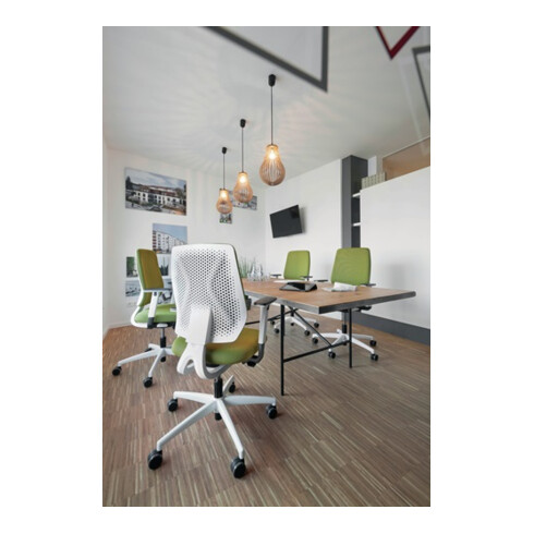 Bürodrehstuhl Synchrontechnik platingrau 390-510mm Armlehnen Trgf.110kg DAUPHIN