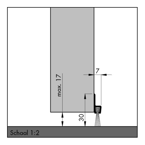 Bürstendichtung L.1000mm B.7mm Gesamt-H.30mm m.strapazierfähiger Bürs.ELLEN