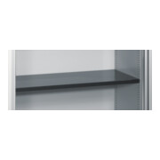 Buffet à dossiers C+P Omnispace avec volet roulant, 2 hauteurs de dossiers, H1030xL1000xP420mm avant gris clair corps gris clair gris clair-2