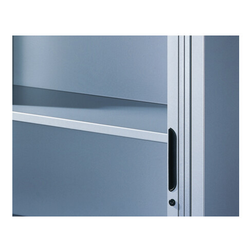 Buffet à dossiers C+P Omnispace avec volet roulant, 2 hauteurs de dossiers, H1030xL800xP420mm avant gris clair corps gris clair gris clair
