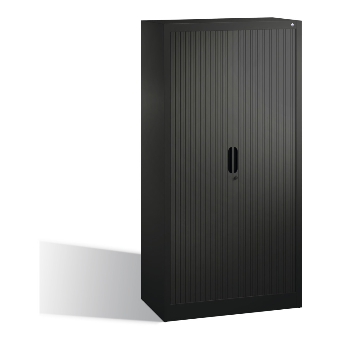 Buffet à dossiers C+P Omnispace avec volet roulant, 4 hauteurs de dossiers, H1660xL800xP420mm gris noir