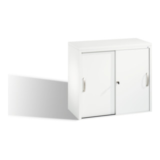 C+P File sideboard Acurado avec portes coulissantes et étagères Façade blanc pur Corps blanc pur