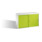 C+P File sideboard Acurado avec portes coulissantes et cloison centrale Façade vert viridine Corps gris clair-1