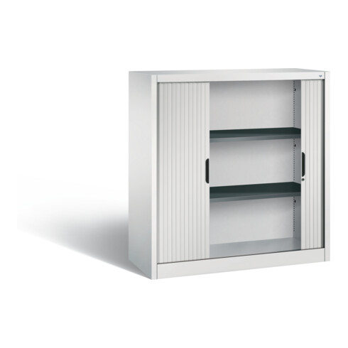 Buffet Omnispace avec volet roulant, 3 hauteurs de dossier, H1230xL1200xP420mm devant corps gris clair gris clair corps gris clair