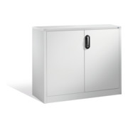 Buffet porte-documents Acurado de C+P avec portes battantes, 2 hauteurs de classeurs, H1000xL1200xP400mm aluminium blanc
