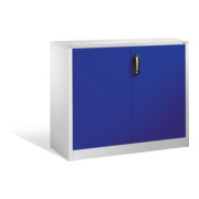 Buffet porte-documents Acurado de C+P avec portes battantes, 2 hauteurs de classeurs, H1000xL1200xP400mm Façade bleu lapis Corps gris clair-1
